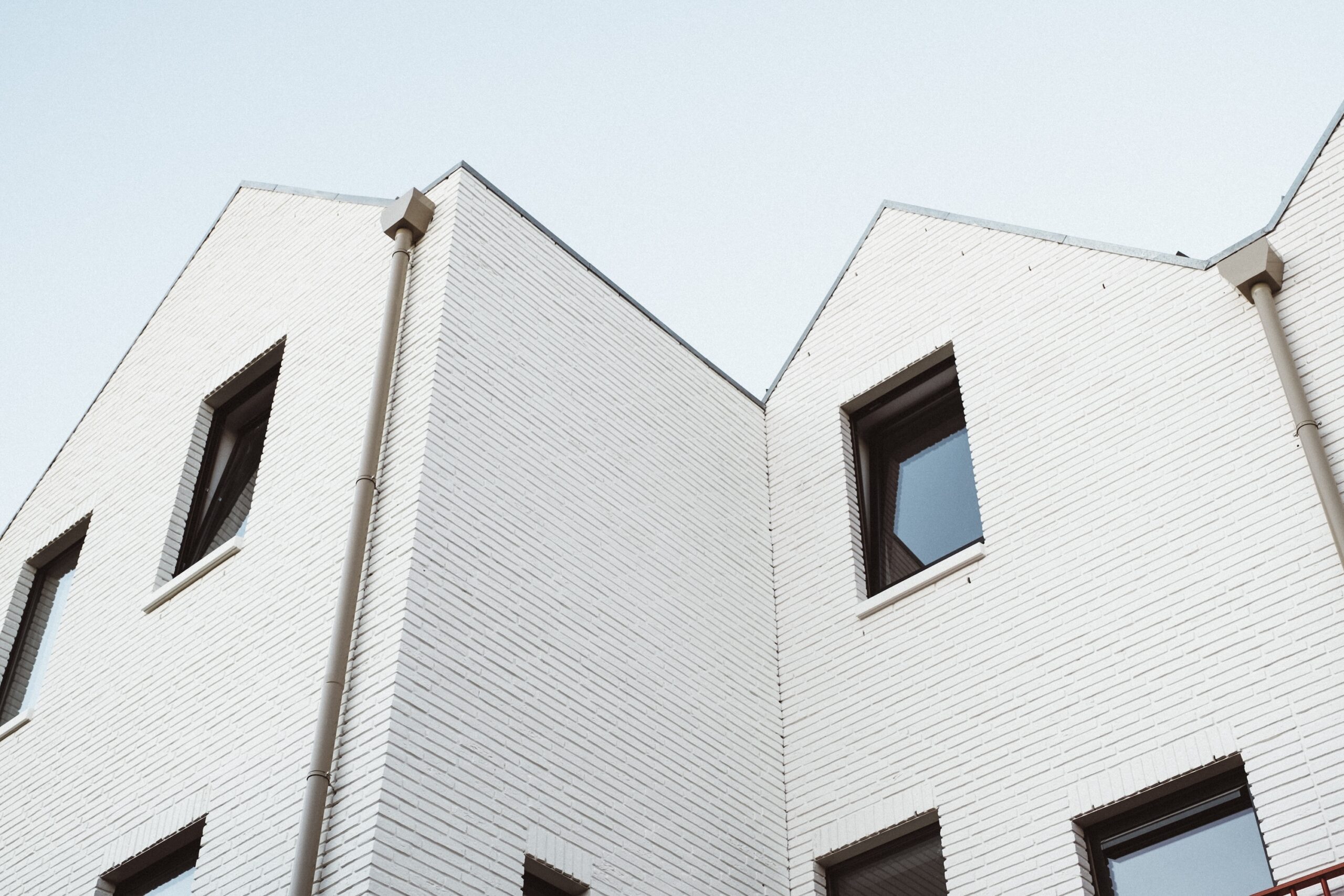 modern white building low angle shot